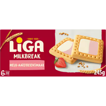 Liga Milkbreak Aardbei Melk 6pk