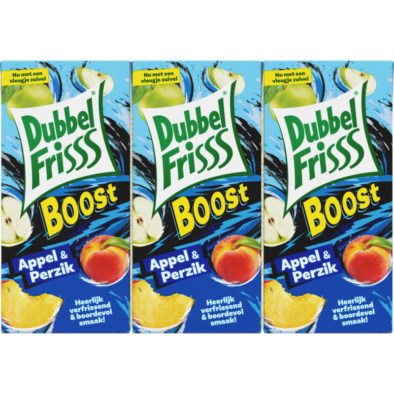 Dubbelfrisss Boost Appel Perzik 6x200ml