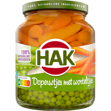 Hak Doperwtjes met Worteltjes
