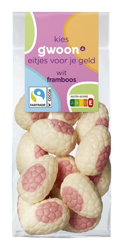 g'woon Bonbon Eitjes wit Framboos