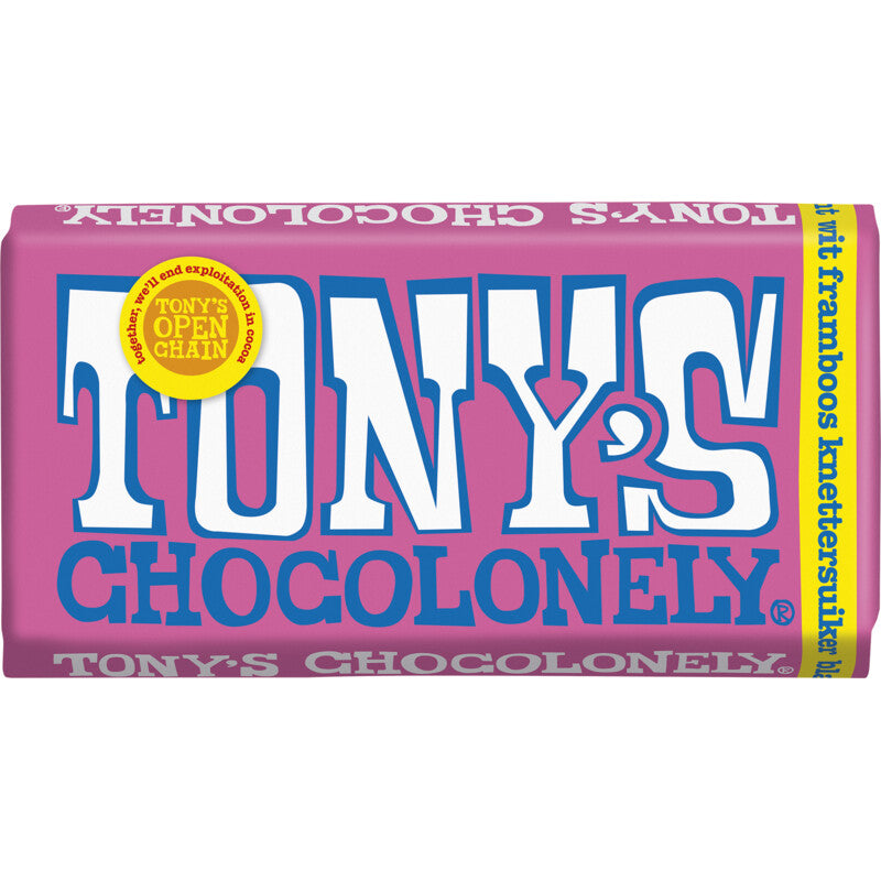 Tony's Chocolonely Chocoladereep Wit Framboos Knetter